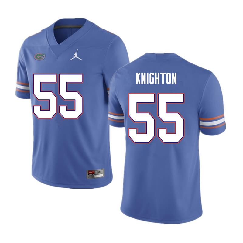 Men's NCAA Florida Gators Hayden Knighton #55 Stitched Authentic Nike Blue College Football Jersey HKR8765LP